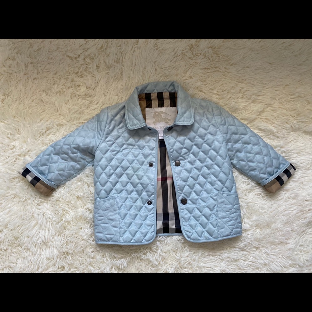 Ice Blue Baby Burberry Quilted Jacket